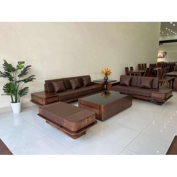 Sofa 2 văng chân phi thuyền gỗ sồi Nga - Đẳng cấp thực sự chính là đây - Dự báo mẫu hot 2023 của Châu Anh SF104